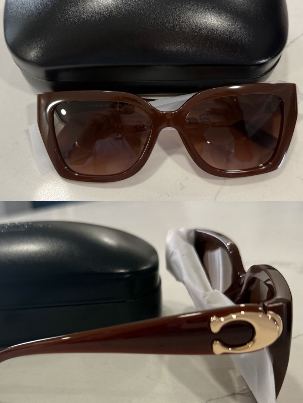 Brown Women's Fashion Sunglasses with Gold Accent